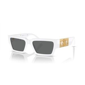 Versace White Sunglasses with Gold Medallion Trim